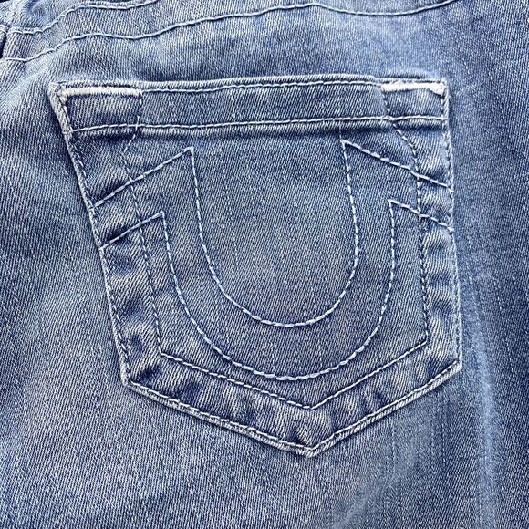 True Religion Jeans 28x24* Jennie Curvy Mid Rise Capri Cropped Denim Pants Women - Picture 11 of 13